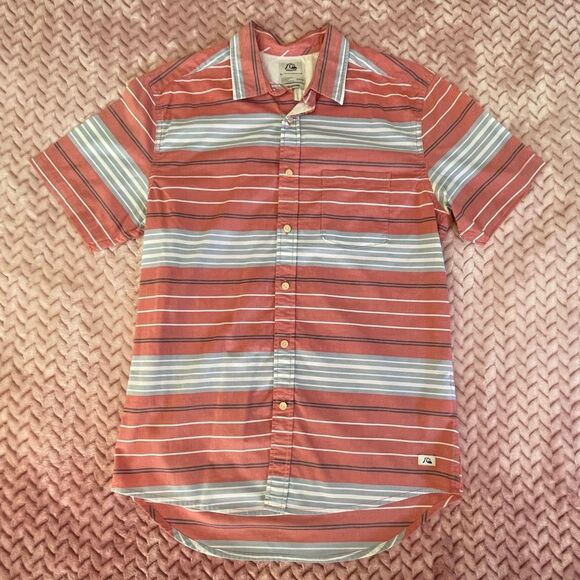 NEW Quiksilver Striped Button Down Shirt Mens Size S - Picture 1 of 6